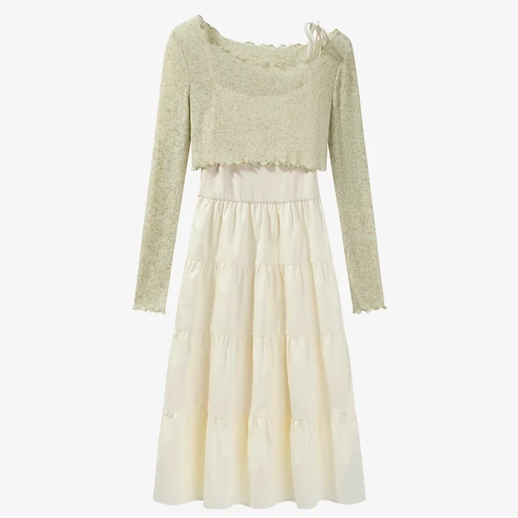 【长款】法式赫本风c罩衫连衣裙两件套裙装裙子Y40331031