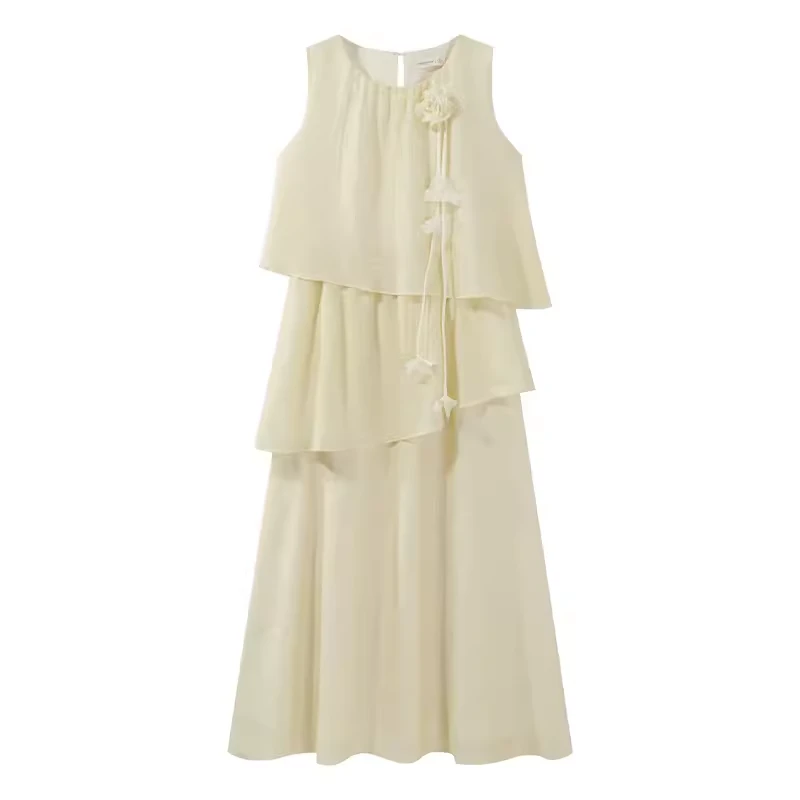 【现现 】鹅黄色高级感显白连衣裙温柔气质显瘦长裙Y40642995