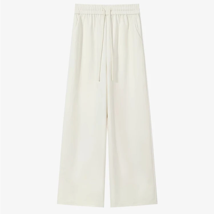 羊城故事-垂感松紧纯色阔腿百搭宽松休闲抽绳柔软长裤Y41247009