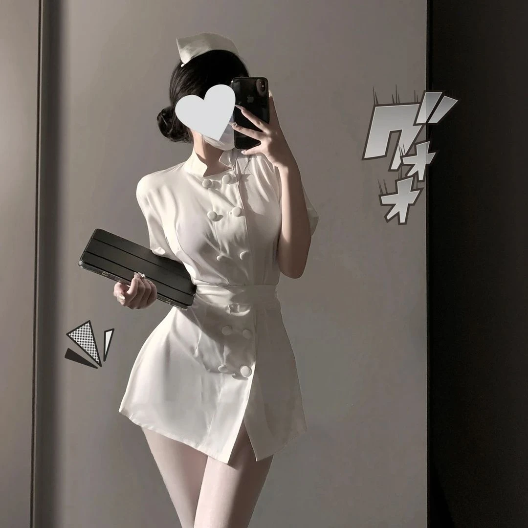 爱意入侵：查房时间到！性感私房少女cos护士制服套装纯欲风连衣裙