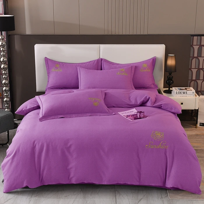 洣莱格  2024秋冬新款加厚纯棉磨毛绣花四件套