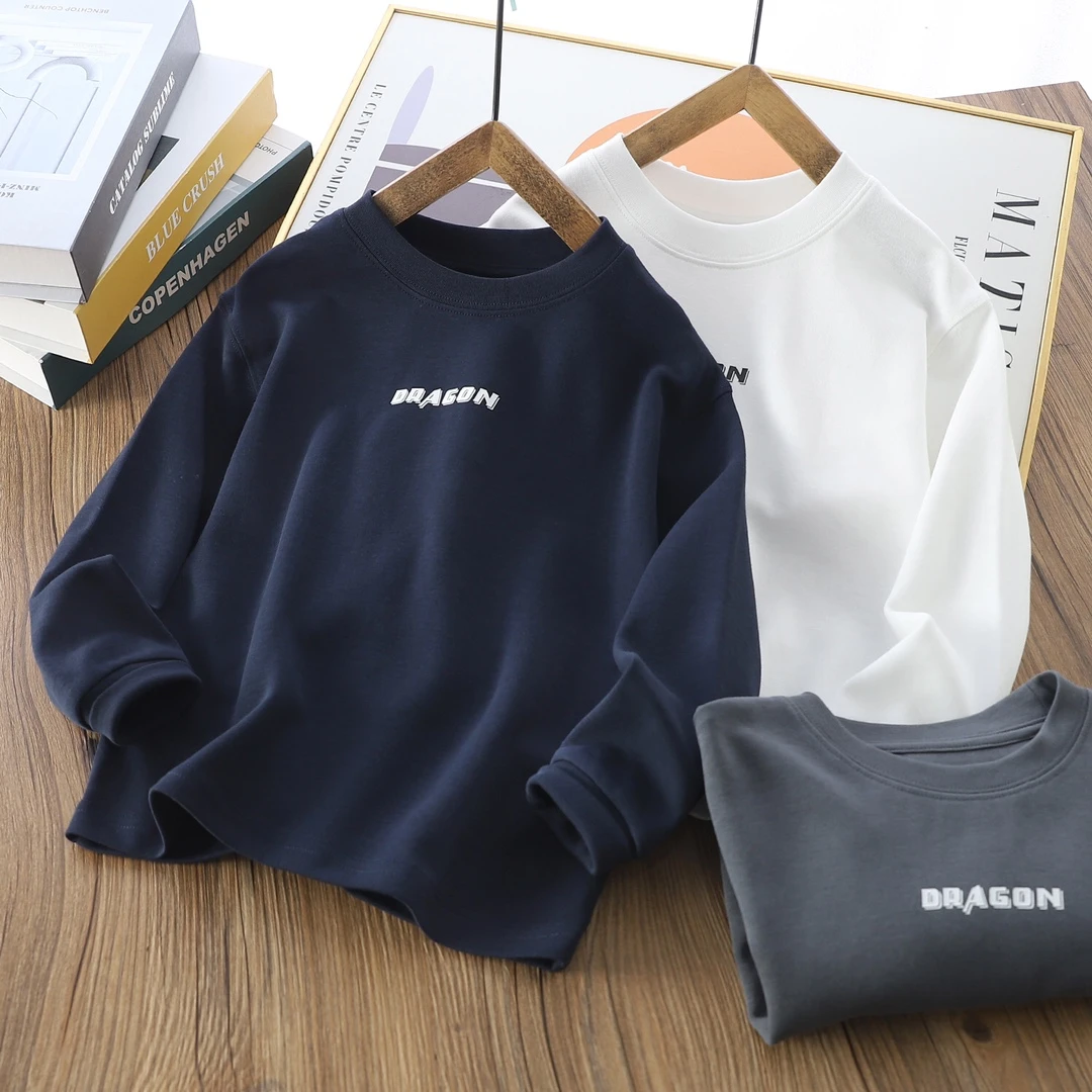 童装男童条纹长袖T恤衫春秋款 中大童儿童男孩子体恤衫打底衫