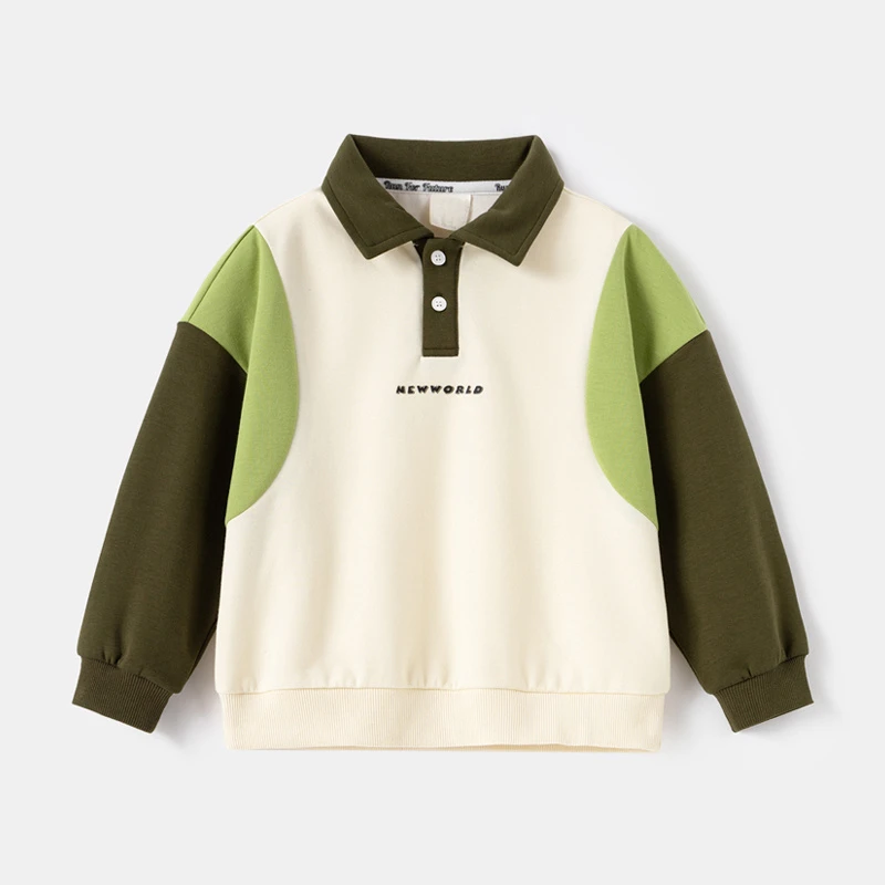 外贸童装男童长袖翻领卫衣春秋款 中大童儿童帅气POLO衫上衣春装