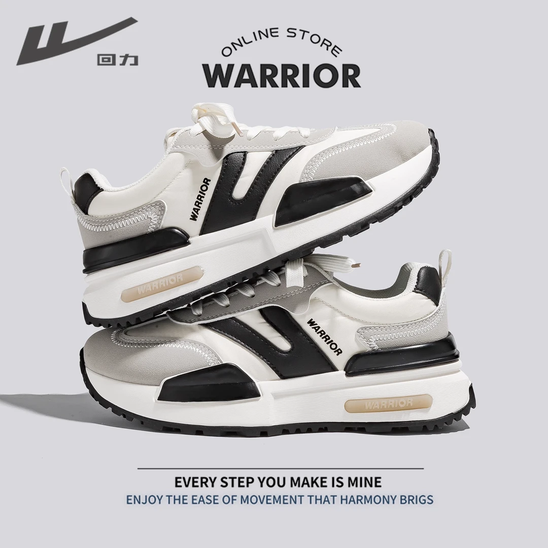 Warrior/回力新款时尚休闲运动鞋百搭透气潮流厚底女款潮鞋跑步鞋