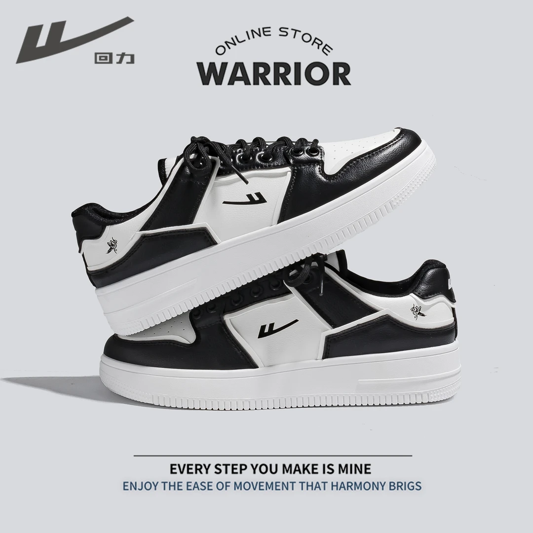 Warrior/回力新款夏季低帮板鞋百搭潮鞋小众男士厚底增高学生厚底