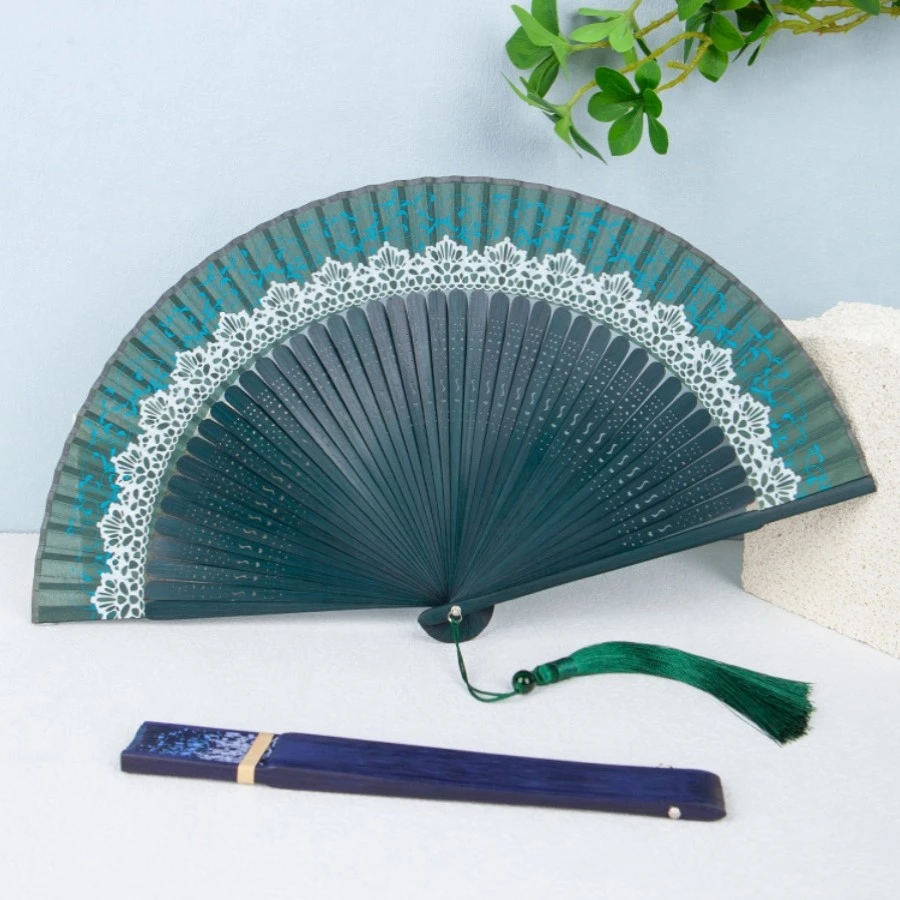 折扇女旗袍传统走秀古典折叠扇随身女扇古风舞蹈扇中国风扇送流苏