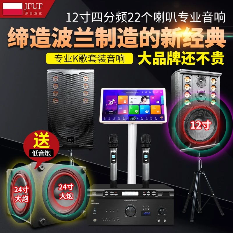 源自波兰JFUF专业卡拉OK点唱歌机家用K歌套装家庭ktv音响套装全套