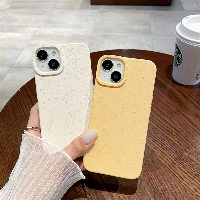 适用于苹果华为OPPO/VIVO高级纯色小麦壳小米/IQOO小众手机壳真我