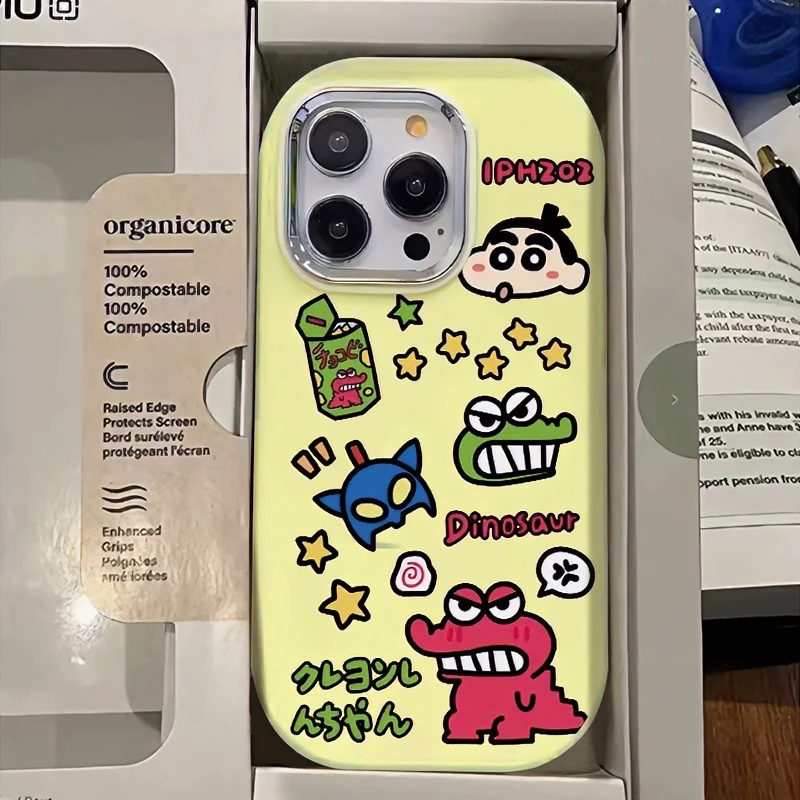 适用于苹果华为OPPO/VIVO金属小胖墩恐龙超人小新小米/IQOO手机壳