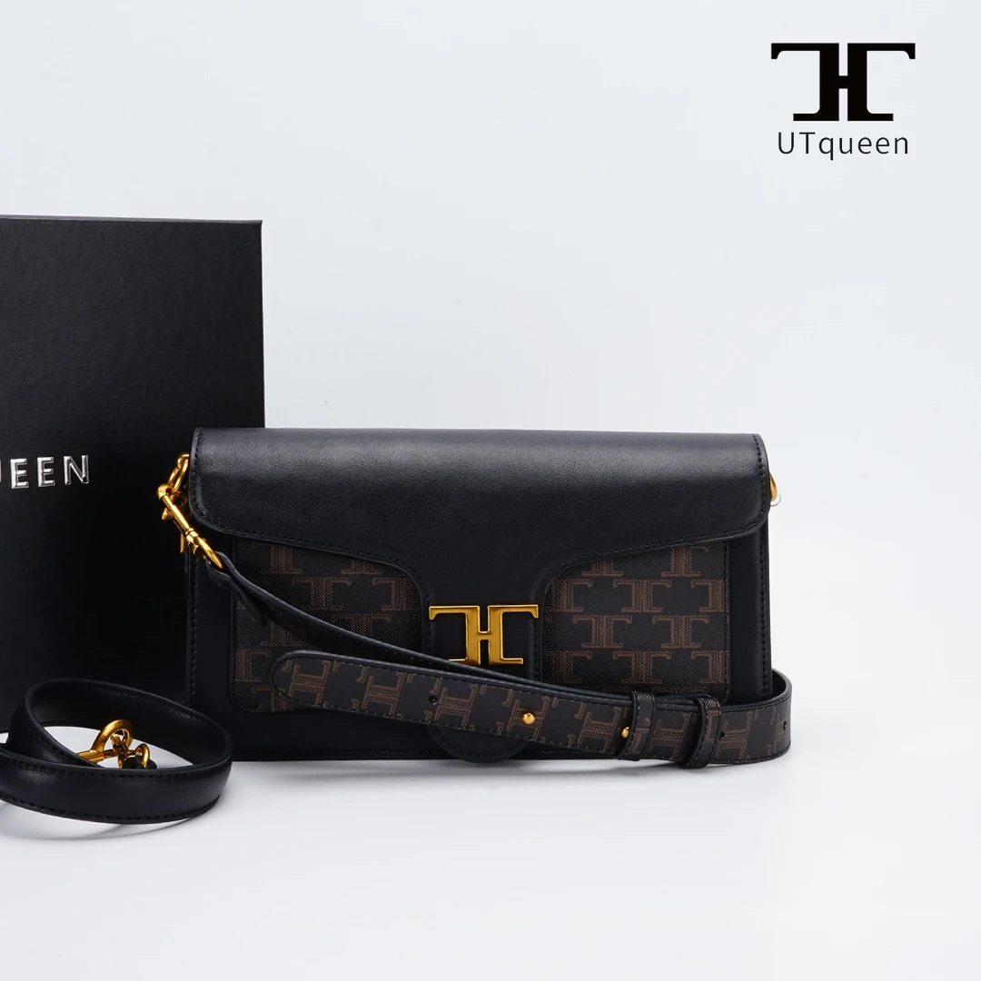 全新未使用  UTqueen dharma 法棍包老花马鞍黑金色