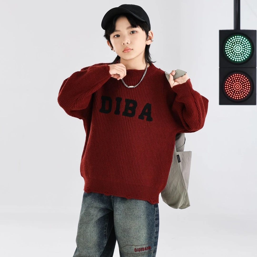 滴滴巴巴童装儿童毛衣秋冬款洋气男童百搭针织衫中大童潮服GY5329