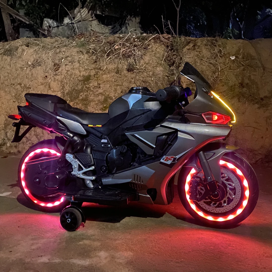 儿童电动越野摩托车加大运动时尚宝贝音乐骑行静音动力宝宝电动车