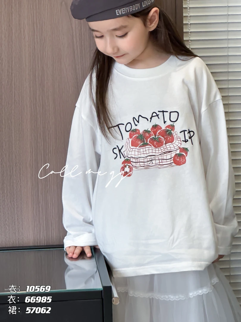 韩货家女童长袖T恤 10569儿童春秋新款印花棉上衣圆领打底衫潮