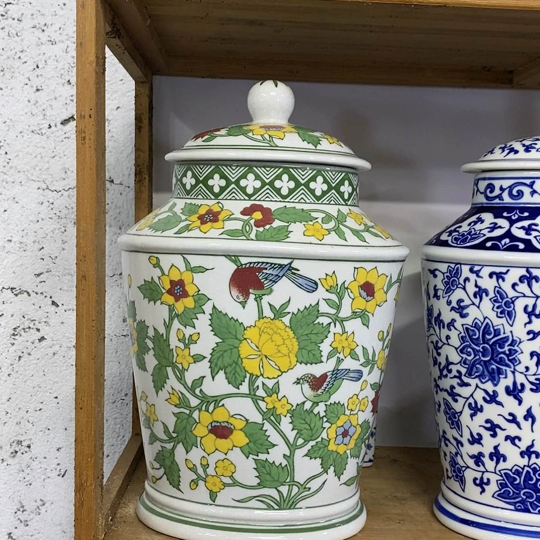 【闪购商品】摆件老瓷彩釉茶叶罐摆件瓷器