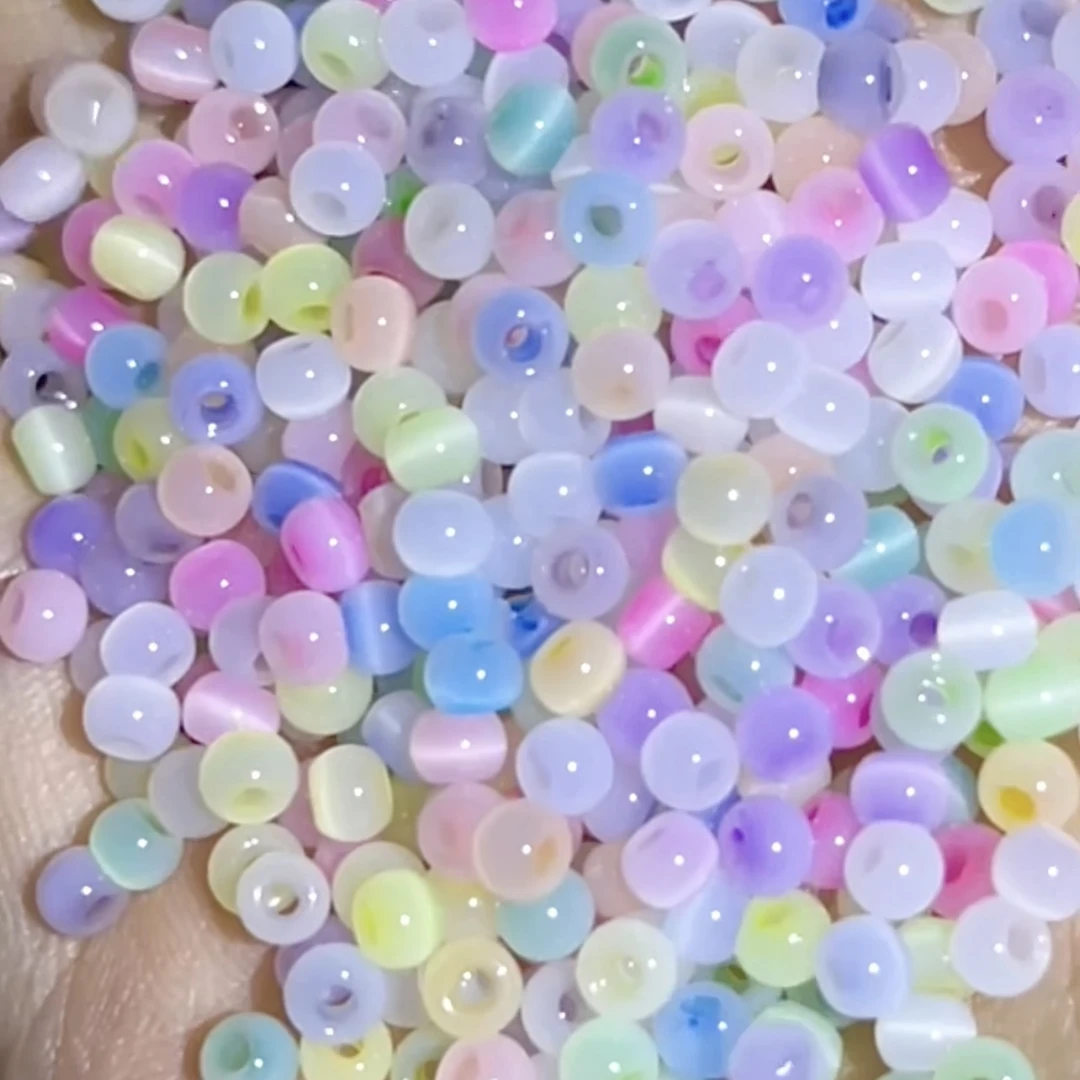 【米珠合集】玻璃珠小米珠diy手工下单透明串珠饰品配件彩珠手链