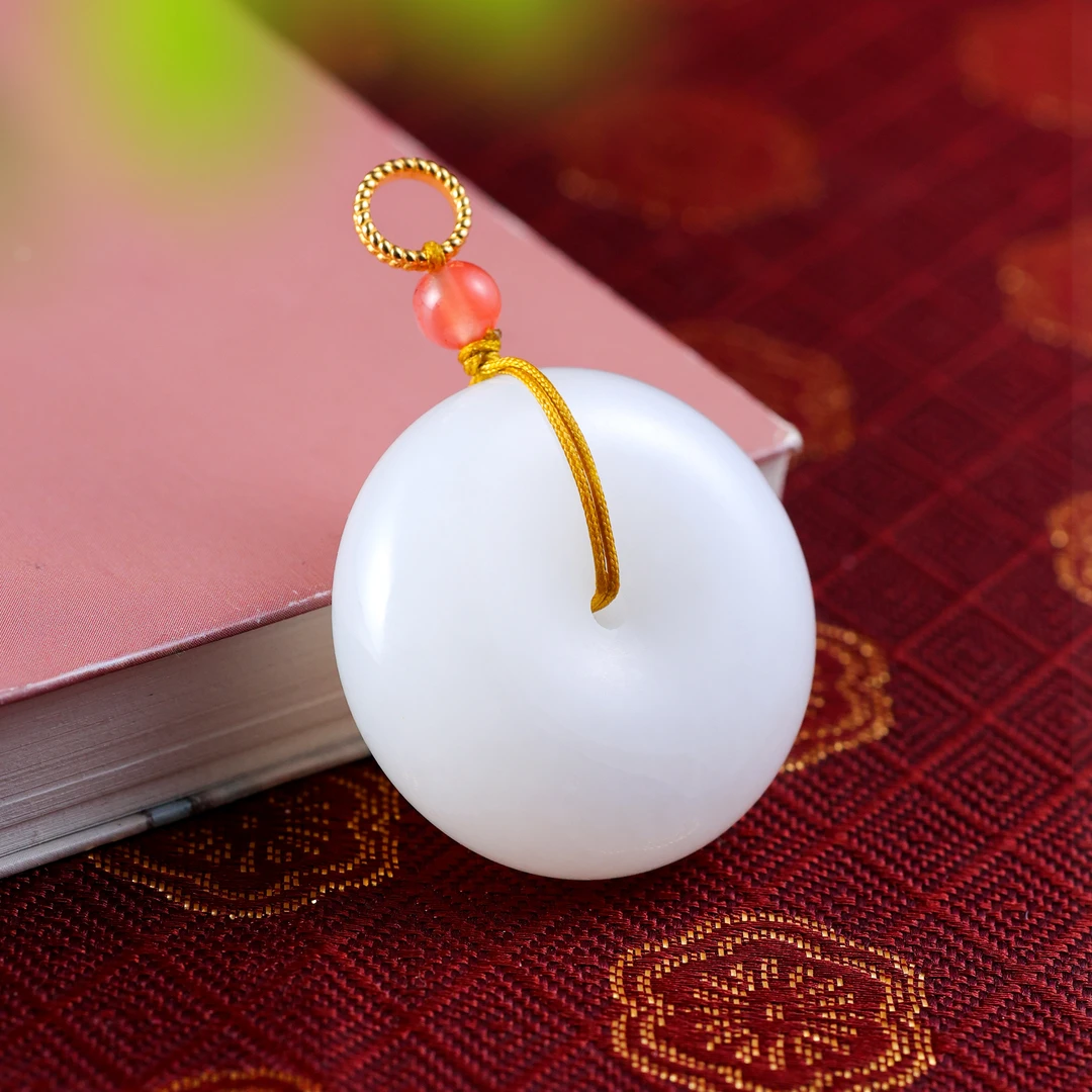 白玉世家和田玉白玉平安扣吊坠新品白玉吊坠女款简约经典设计包邮