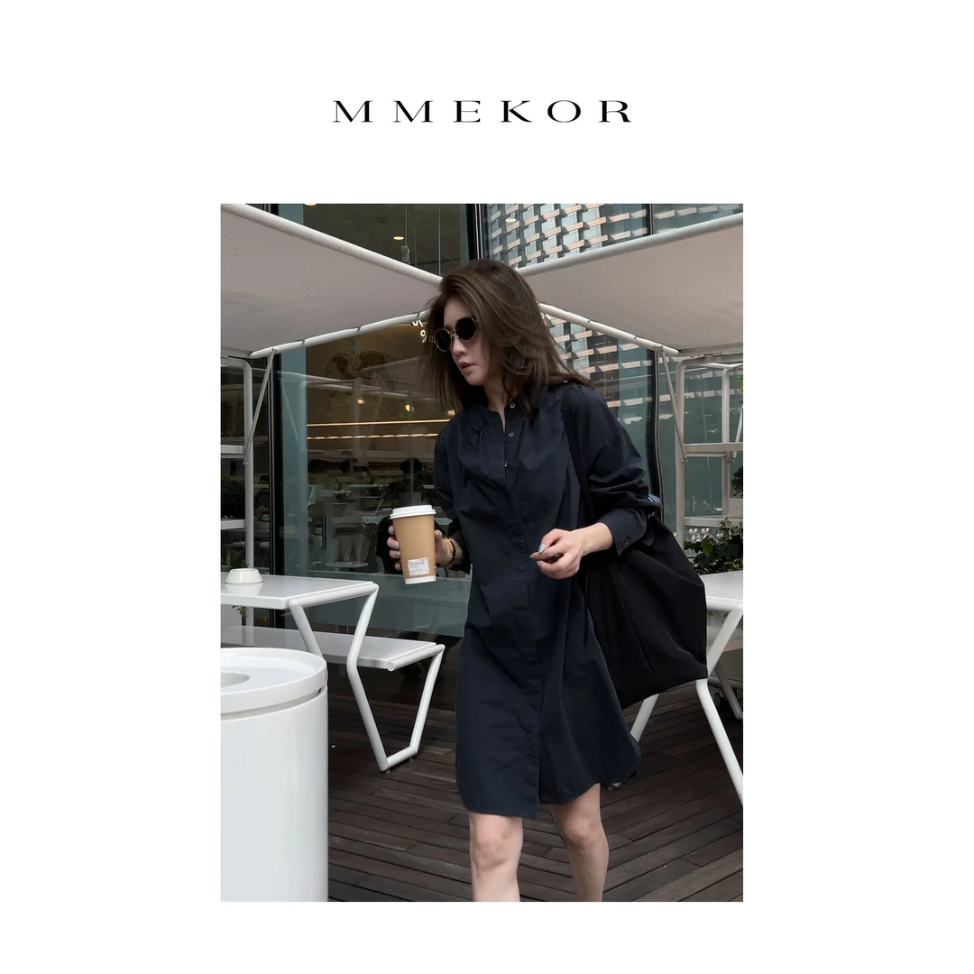 MMEKOR“小香美学”连衣裙 智性通勤气质显瘦衬衫裙 67023