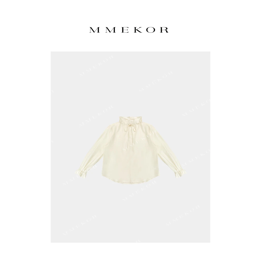 MMEKOR“德鲁纳白茶”衬衫 2025新款千金玛德琳气质上衣 89096