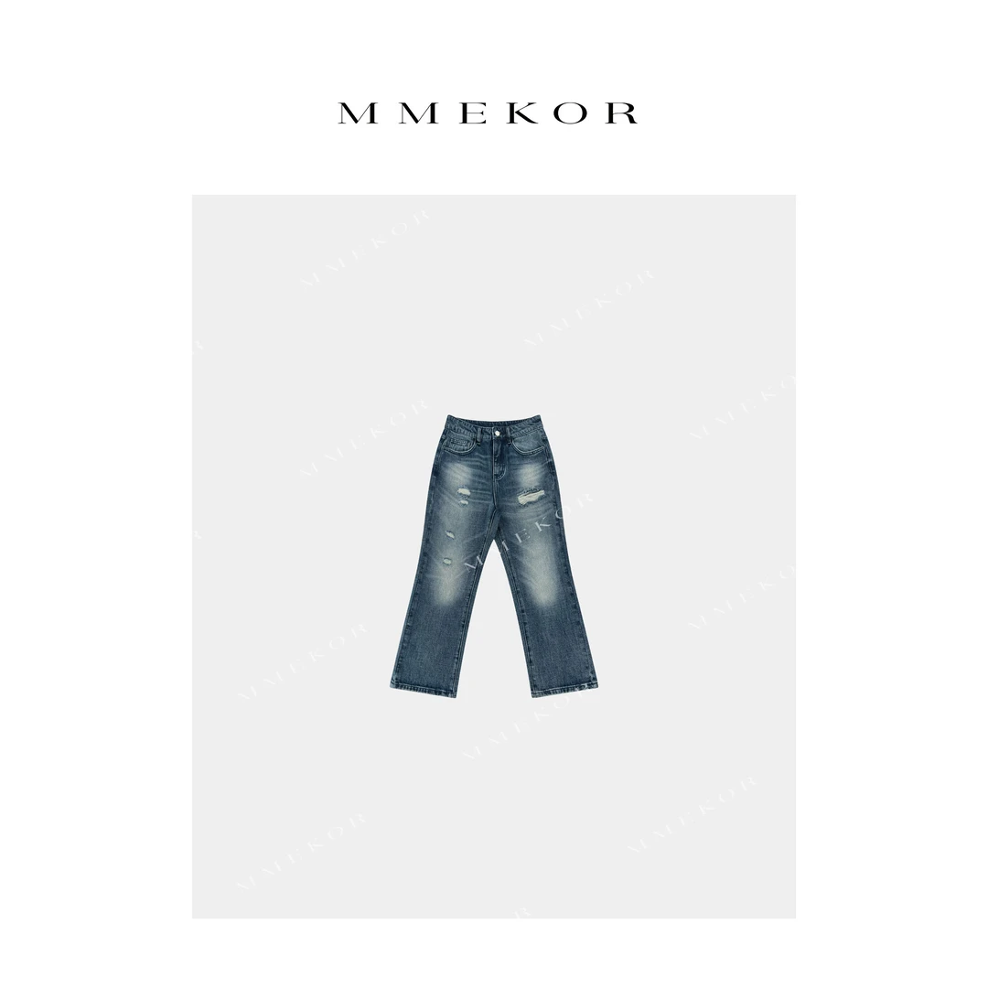 MMEKOR“双A裤” 2025新款普赛克丹宁时髦牛仔裤 79627