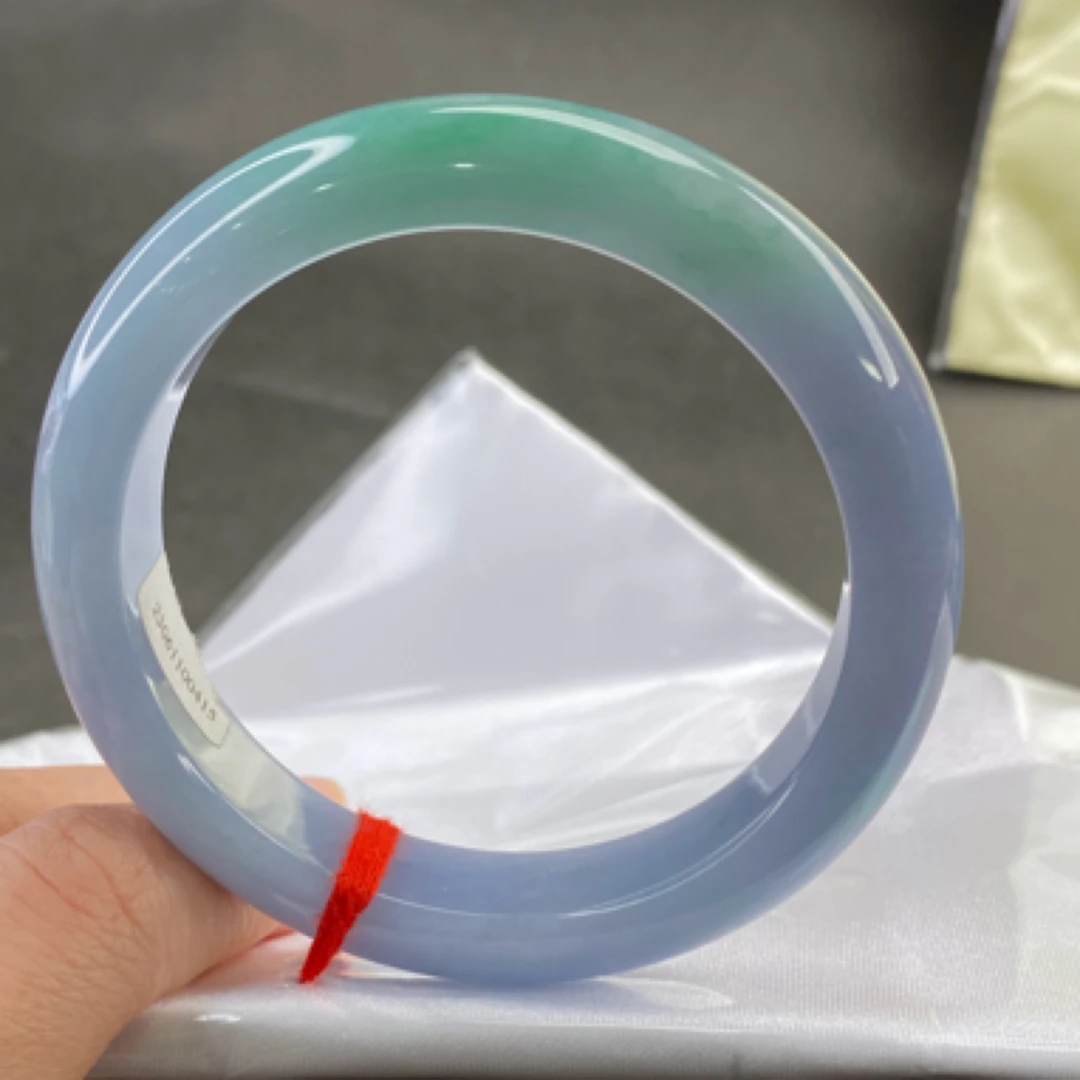 缅a翡翠手镯紫罗兰55.4圈口