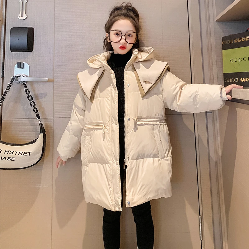 女童羽绒服2022新款洋气中长款加厚中大童保暖女童潮流四季流行潮