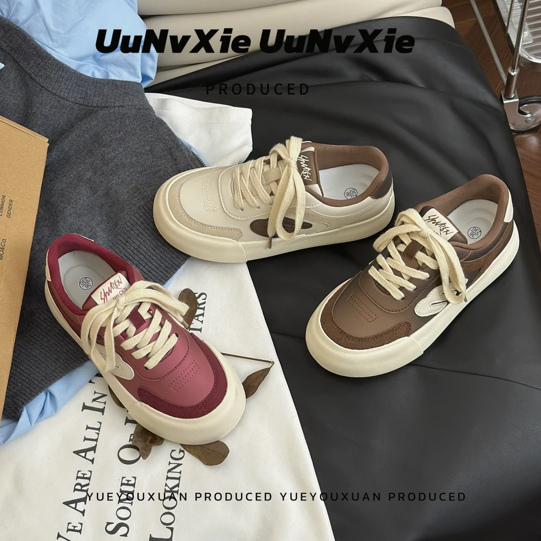 小众设计德训鞋女2025春季新款板鞋厚底小个子百搭小白鞋