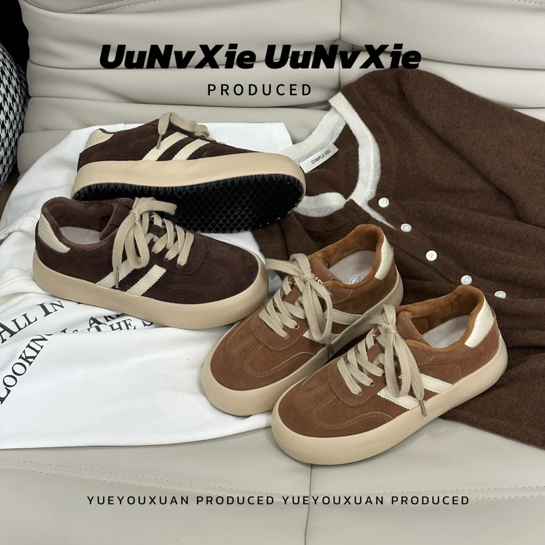 2025春季新款运动鞋厚底休闲板鞋女复古经典百搭阿甘德训鞋