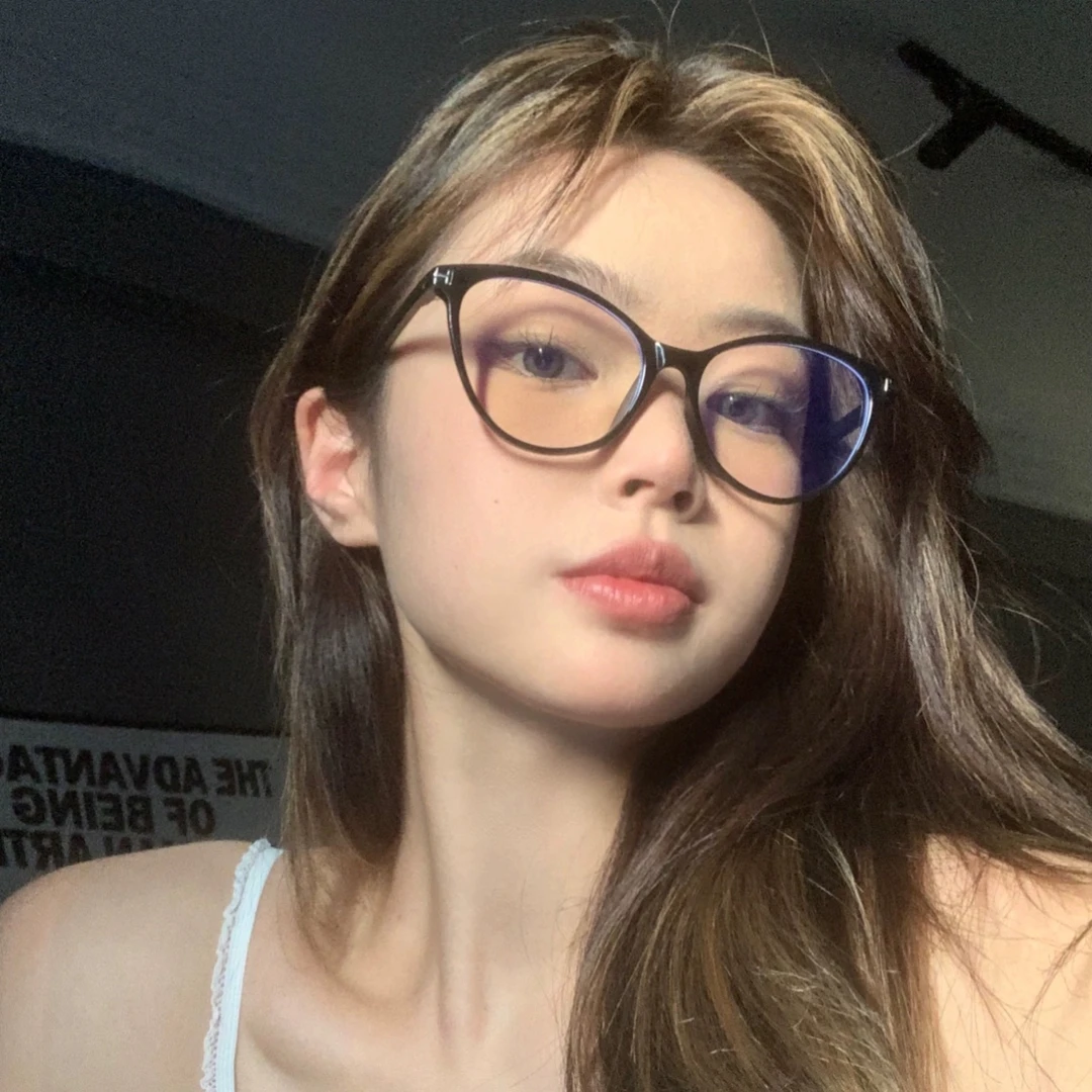 【太一专享】网红时尚猫眼黑框眼镜个性复古框架眼镜防蓝光可配近视