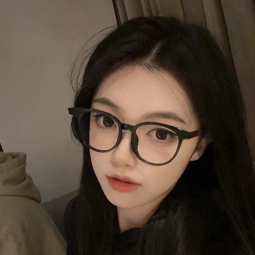 复古质感木纹防蓝光眼镜女网红素颜百搭大框显瘦可配度数近视眼镜