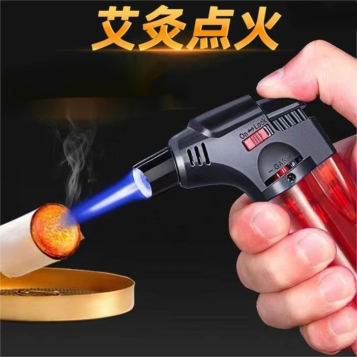 艾灸专用点火器防风打火机耐用点艾条雪茄直冲可充气时尚便携按压