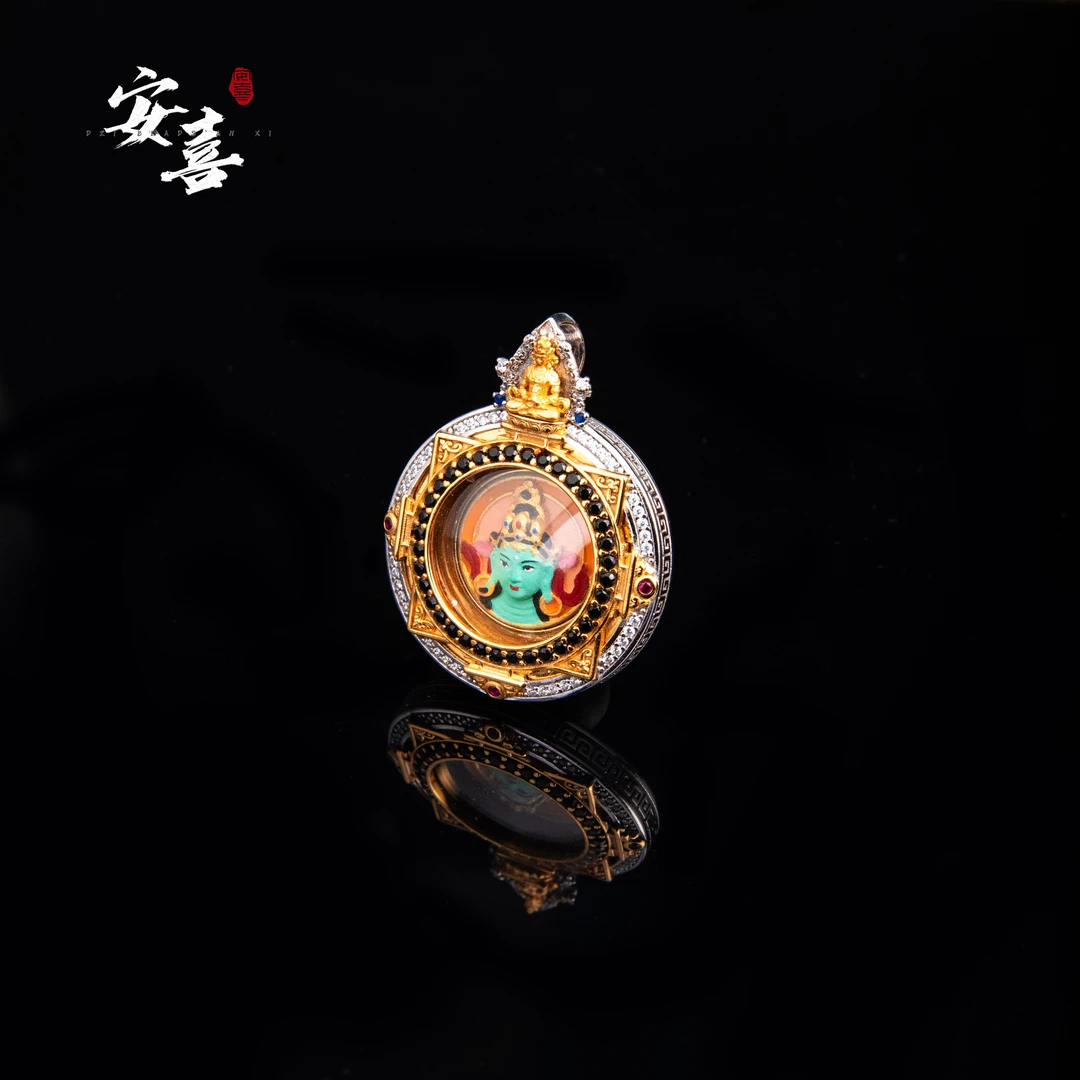 925银银制品  绿度母擦擦吊坠/AXPX17