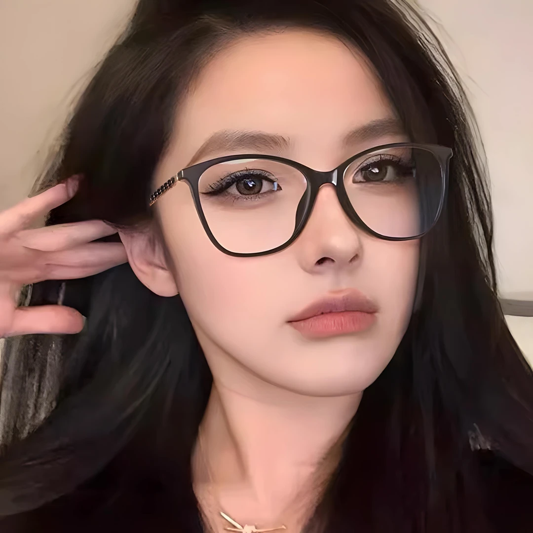 【粉丝专享】新款网红时尚黑框小香风编织链镜腿防蓝光可配近视镜F9