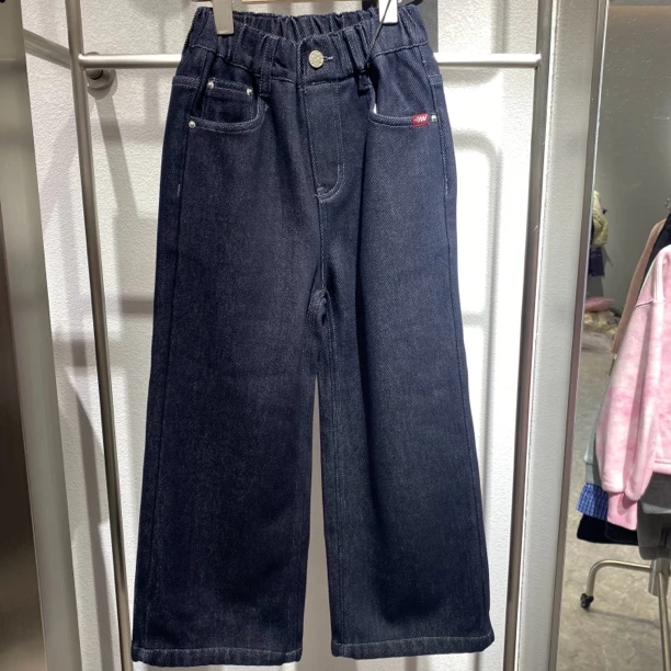 1319儿童一体绒牛仔裤