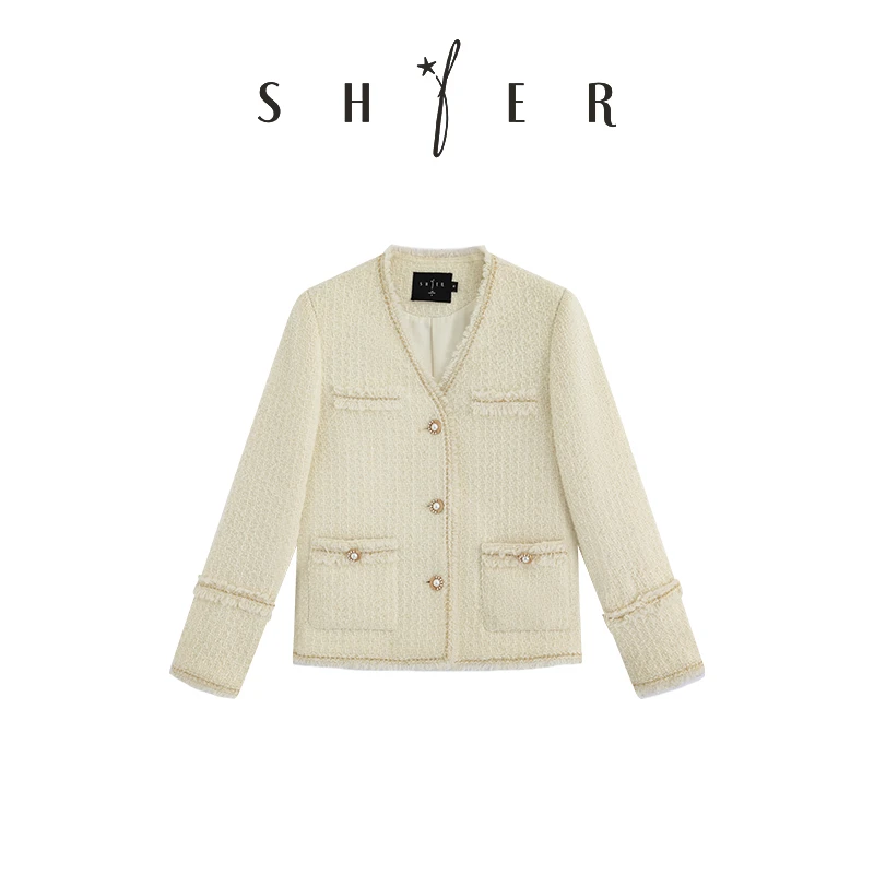 Shier/诗尔2024秋季新品尝鲜浮力高品质时尚气质小香风短外套8866