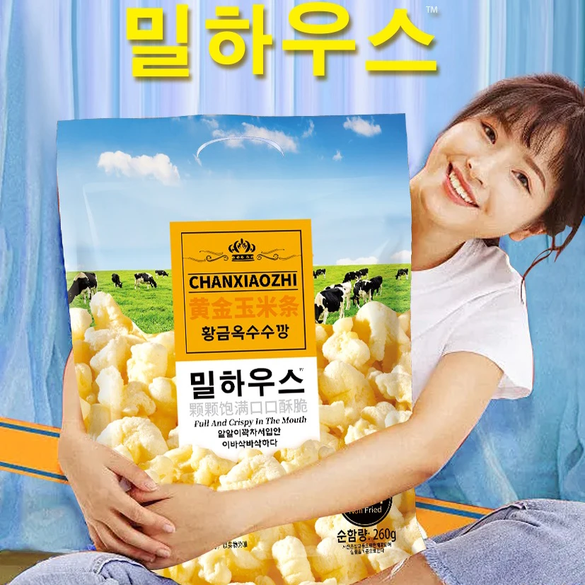 馋小智韩国风味诺蓓NOBAD得玉米条膨化粒奶酪味爆米花260g
