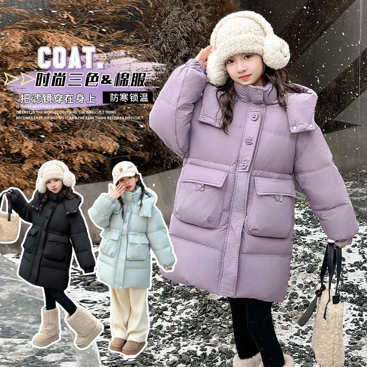 （冬款外套）女童棉衣冬款外套加棉2025新款冬装网红中大童儿童装