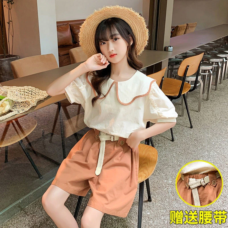 （两件套）女童套装夏款2025女孩子套装两件套时尚洋气大童套装
