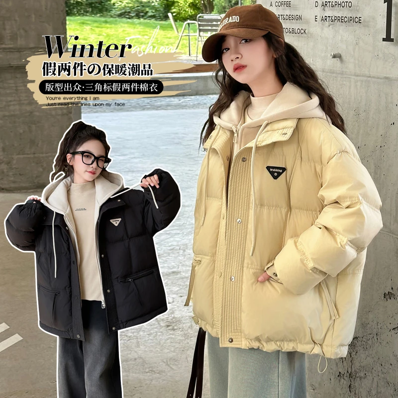 （冬款外套）女童棉衣冬款外套加棉2025新款秋装网红中大童儿童装