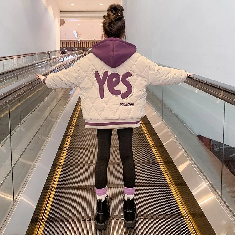 女童加厚外套冬装2025新款冬款网红女中大童童装棉衣