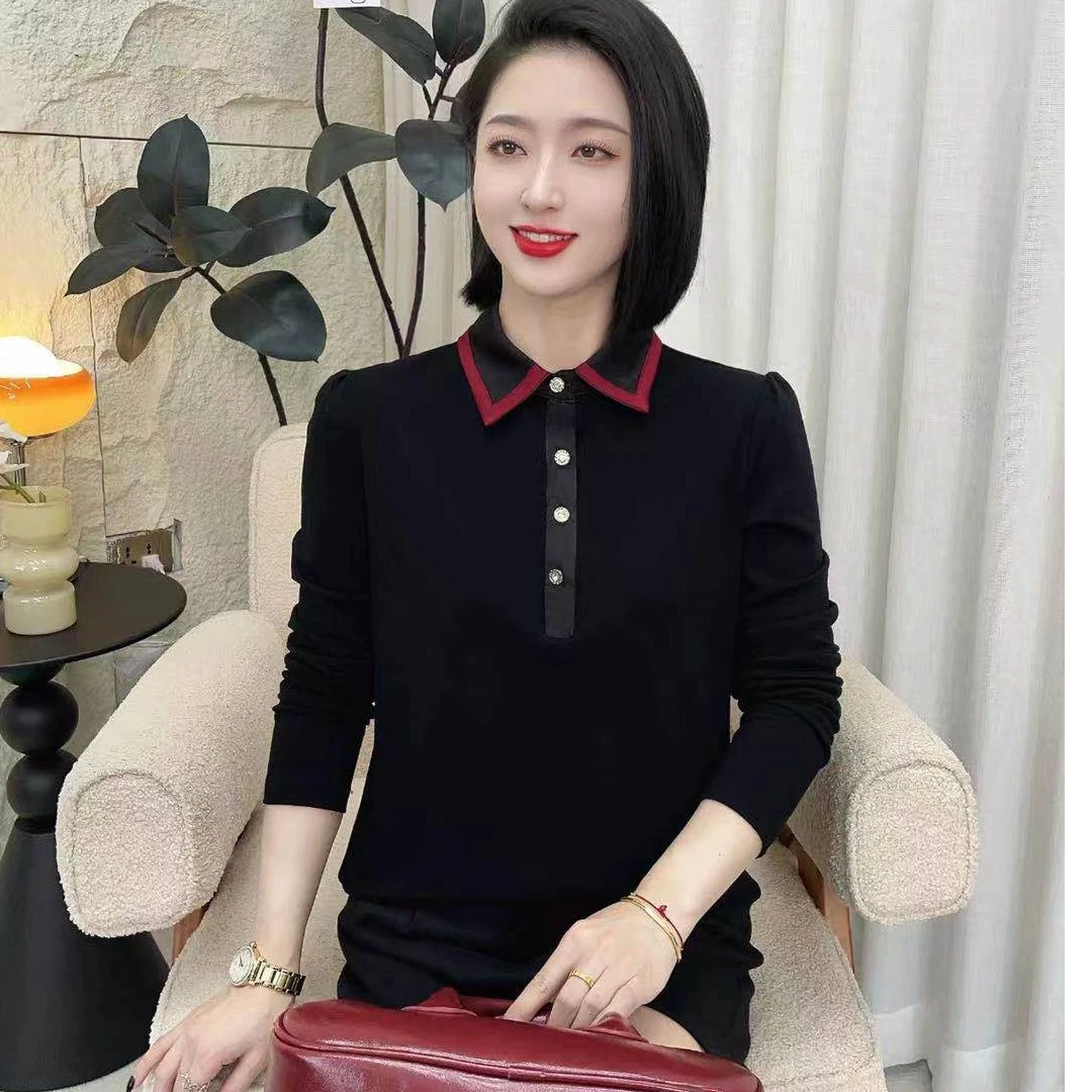 小施家气质翻领百搭上衣68902