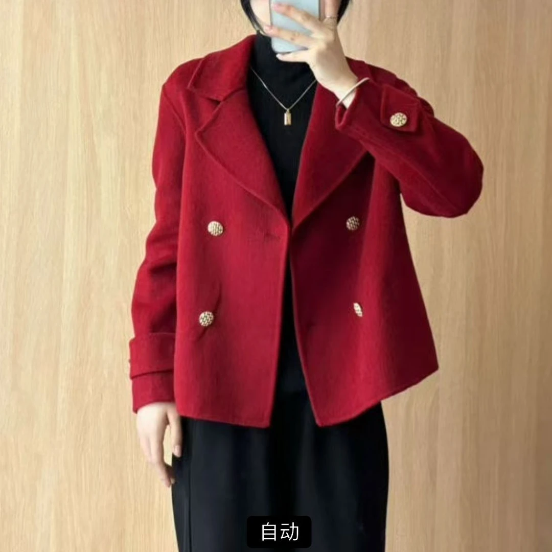 小施家高货气质双面羊毛年货外套0195（衣长59）