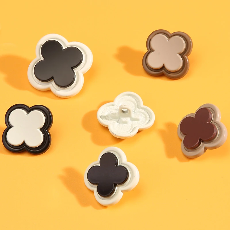 日韩ins风四叶草衣服纽扣时尚简约儿童百搭金属钮扣毛衣外套扣子