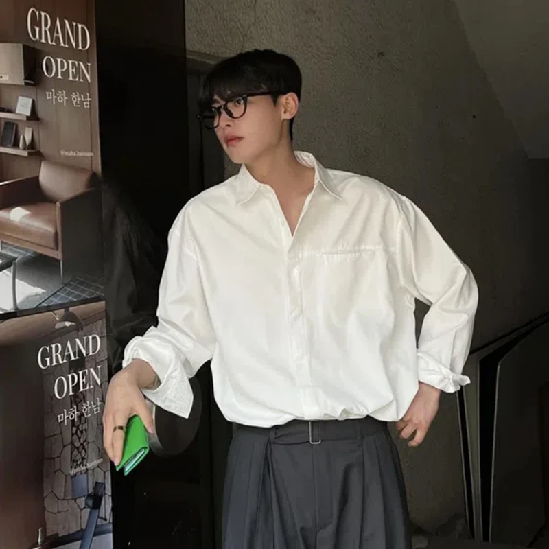ascloqiao韩版夏季薄款长袖白色休闲衬衫百搭宽松ins潮流设计外搭