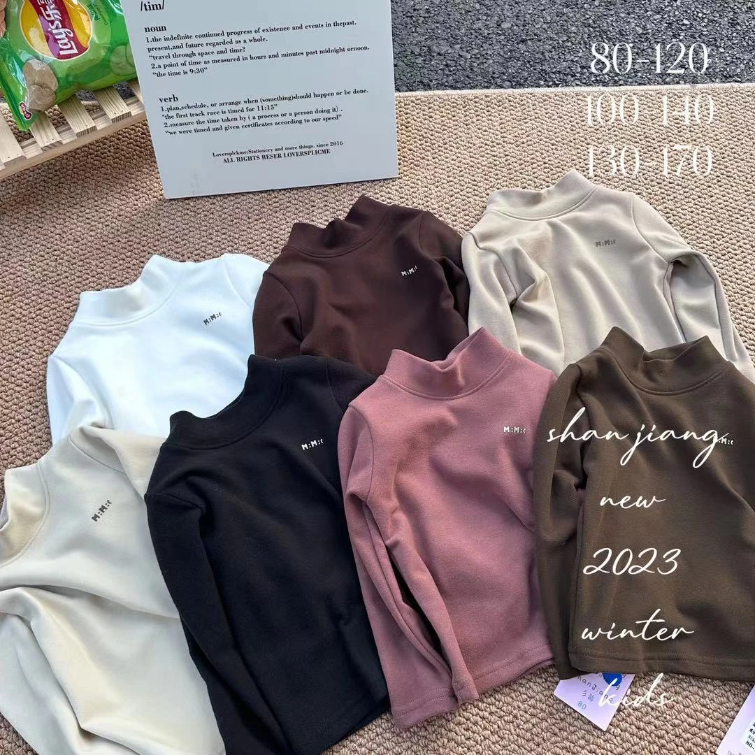 2024秋季新款 心想柿橙 儿童纯色打底衫