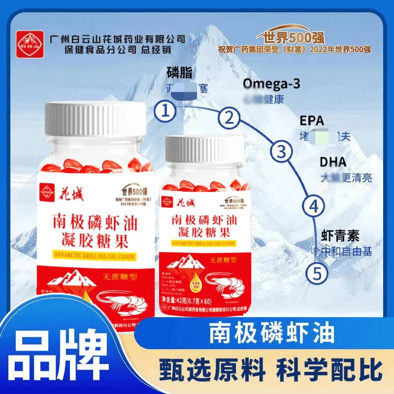 南极磷虾油60粒【1瓶+补贴5瓶 1年量】广州花城欧米伽3+磷脂+虾青素