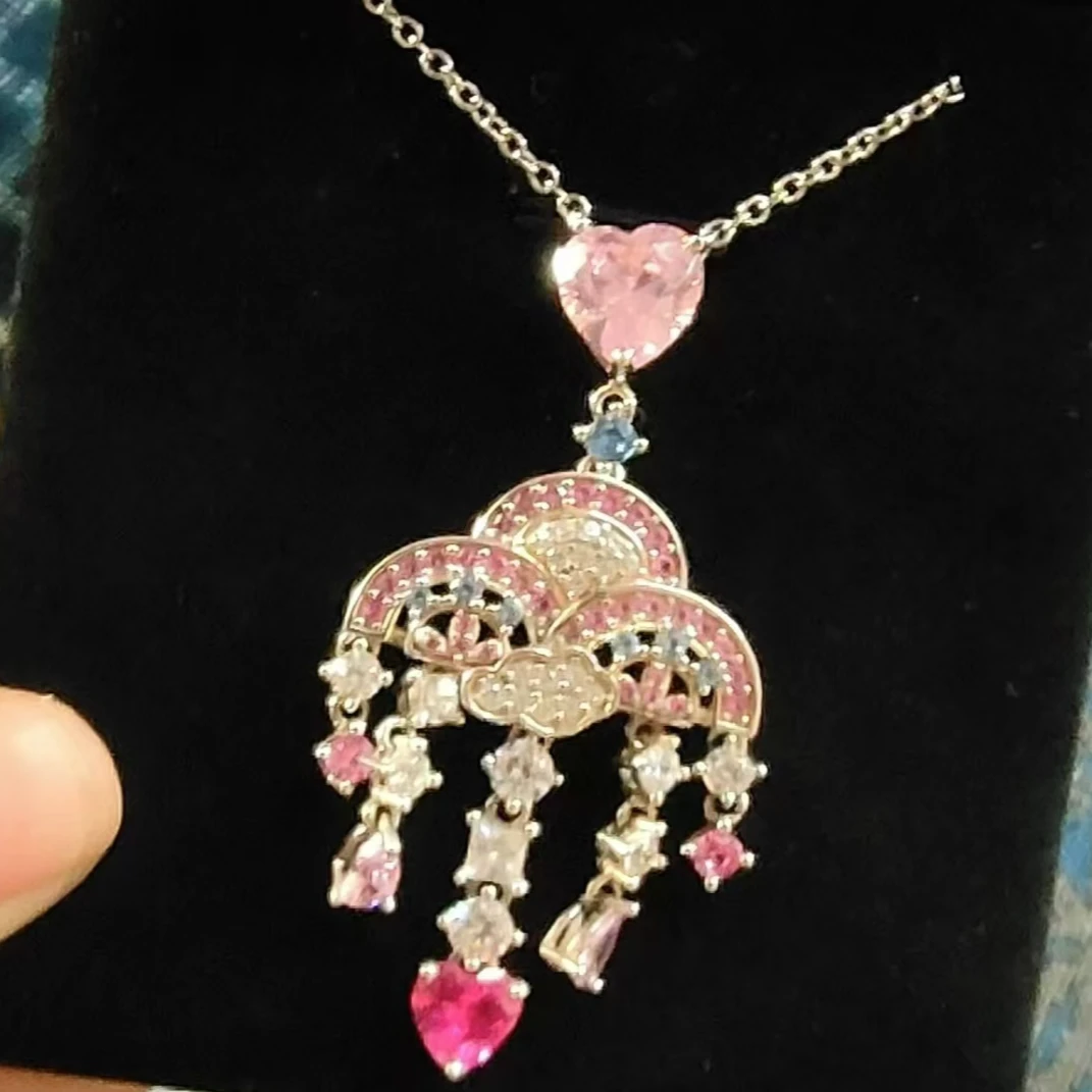 坠链均925银合成锆石 CAROLHE/卡罗尔[彩虹]时尚精致项链X165