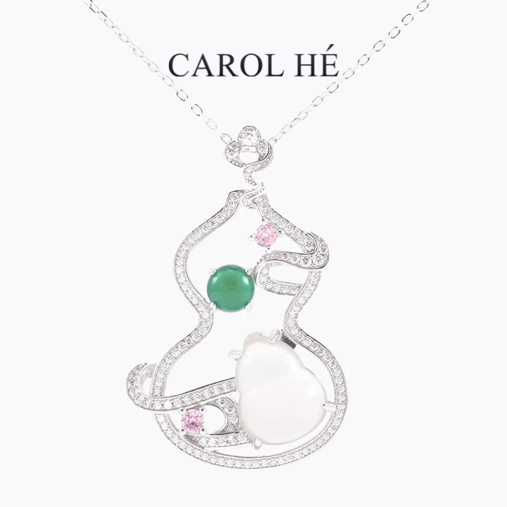 坠链均925银合成锆石 CAROL HE/卡罗尔【福禄】灵动气质项链 X1024