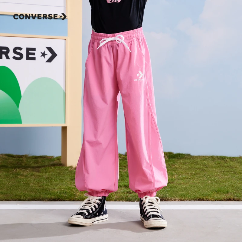 Converse匡威夏装宽松透气薄款童装女童休闲梭织长裤CNVG-WP-D654
