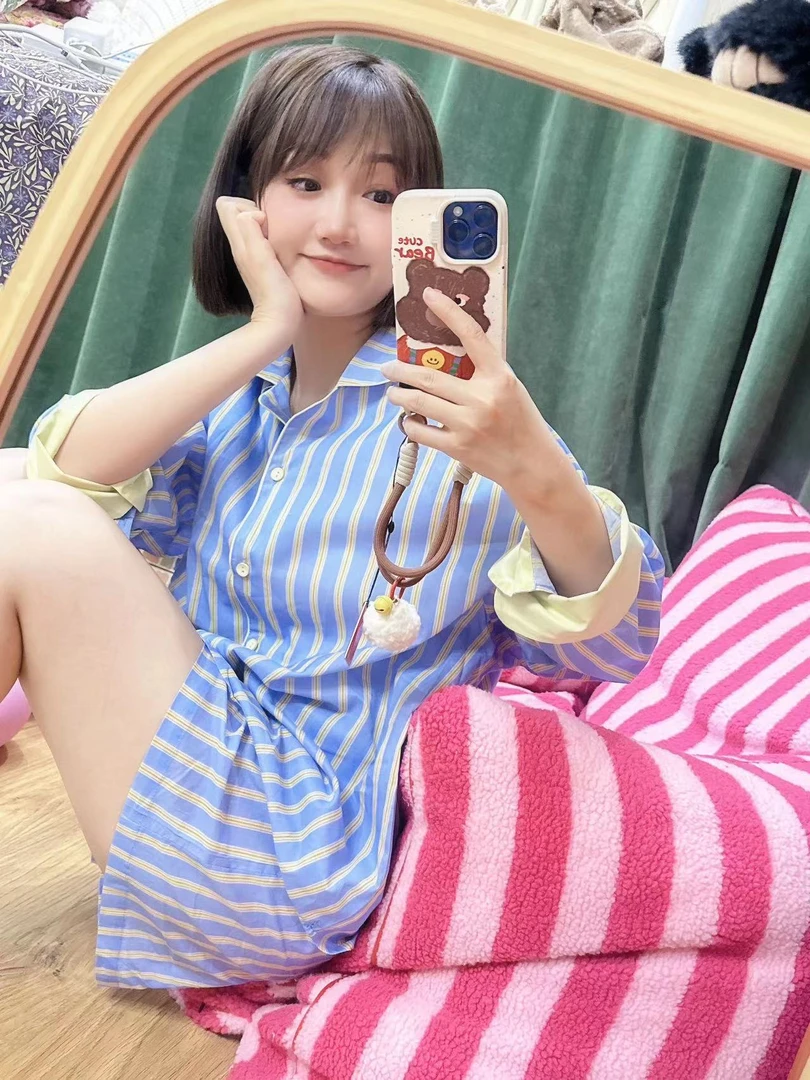 【男友风】 婷婷同款推荐 短袖短裤套装介意瑕疵慎拍