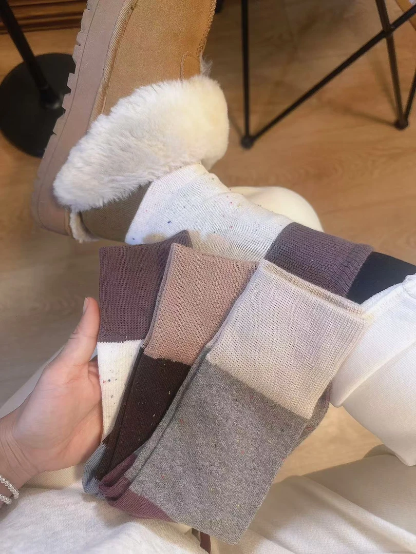 【彩色点点】婷婷同款推荐 彩色点点拼接拼色袜子一组